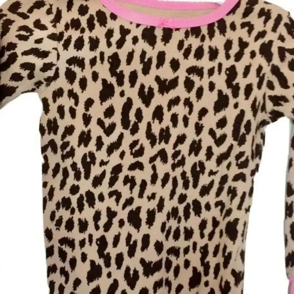 Carters Long Sleeve Top Blouse  Animal Print  Pink Brown Size 3 Toddler Girls